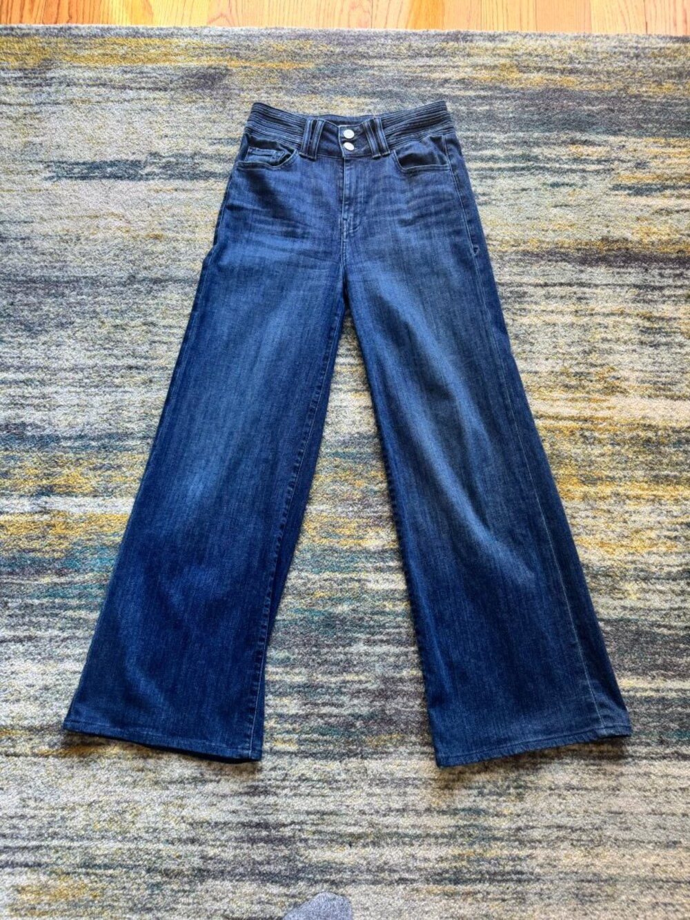 FRAME Womens Triple Binding Wide Leg Jeans